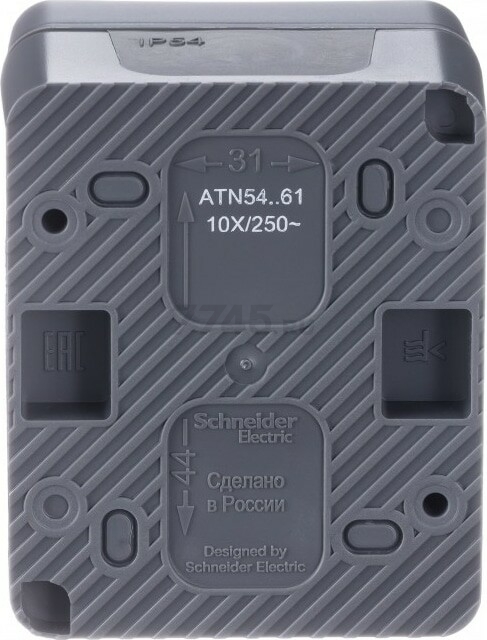 Выключатель одноклавишный проходной наружный SCHNEIDER ELECTRIC AtlasDesign Profi54 антрацит (ATN544061) - Фото 3